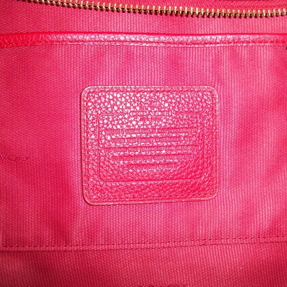 Coach Prairie Red Pebble Leather Satchel/Crossbody Bag with Wallet - Picture 15 of 16